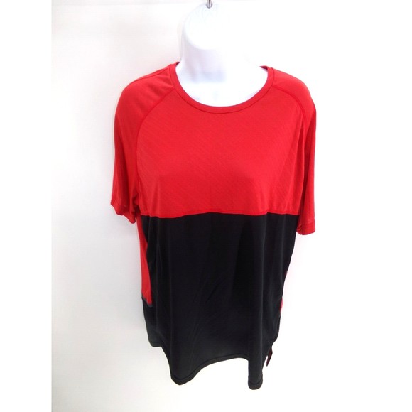 Zyia Active Shirt Men's L Red And Black Short Sleeve Shirt - Picture 1 of 6